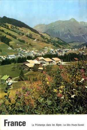 LE PRINTEMPS DANS LES ALPES : LES GETS (HAUTE-SAVOIE) - affiche originale (1962)