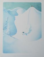 LE SKI EN POUDREUSE - affiche originale par Samivel (ca 1975)