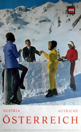 ÖSTERREICH SCHLOSSALM BAD HOFGASTEIN - affiche originale, ski en Autriche (années 70)