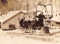 LE TELE-TRAINEAU DE LA CLUSAZ - photo de presse par "Wide World Photo" (1935)