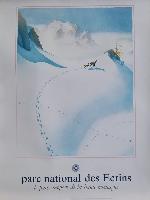 PARC NATIONAL DES ECRINS - LE PARC EUROPEEN DE LA HAUTE MONTAGNE - affiche originale par Samivel (ca 1990)