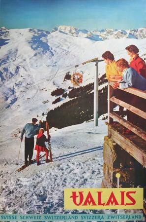 VALAIS (VERBIER) - affiche originale photo Schellenberg (ca 1955)