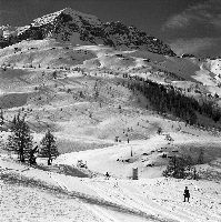 COL DE VARS - SKI INEDIT - retirage photo Machatschek (ca 1953)