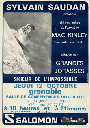 SYLVAIN SAUDAN SKIEUR DE L'IMPOSSIBLE - affiche originale (1972)