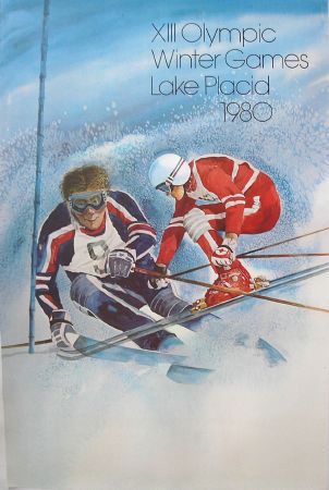 XIII OLYMPIC WINTER GAMES LAKE PLACID 1980 (SKI) - affiche originale par Whitney