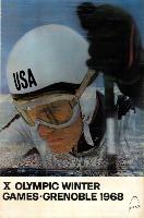 X OLYMPIC WINTER GAMES - GRENOBLE 1968 - SKIS HEAD - affiche originale photo par Paul Ryan