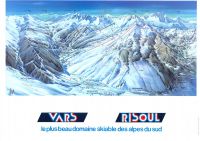 VARS-RISOUL - grand poster plan des pistes de ski par Pierre Novat (1982)
