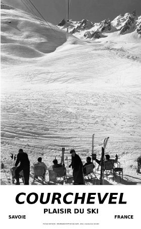 COURCHEVEL PLAISIR DU SKI - affiche néo-vintage