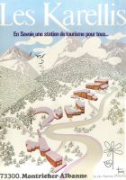EN SAVOIE, UNE STATION DE TOURISME POUR TOUS... LES KARELLIS - affiche originale (ca 1975)
