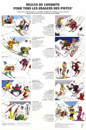 REGLES DE CONDUITE POUR TOUS LES USAGERS DES PISTES - affiche originale par Million (1993)