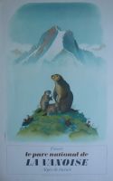 LE PARC NATIONAL DE LA VANOISE - ALPES DE SAVOIE - affiche originale d'après Samivel (1966)