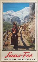 *** A SAISIR *** SAAS-FEE (Valais) - affiche originale photo Arnold Brugger (ca 1960)