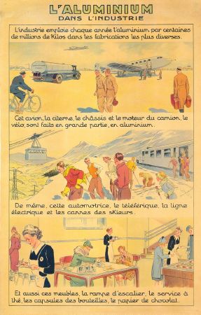 L'ALUMINIUM DANS L'INDUSTRIE - affiche originale (ca 1930)