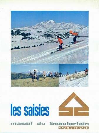 LES SAISIES - MASSIF DU BEAUFORTAIN - affiche originale (ca 1975)