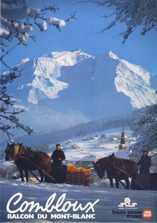 COMBLOUX - BALCON DU MONT-BLANC - HAUTE-SAVOIE FRANCE - affiche originale (ca 1980)