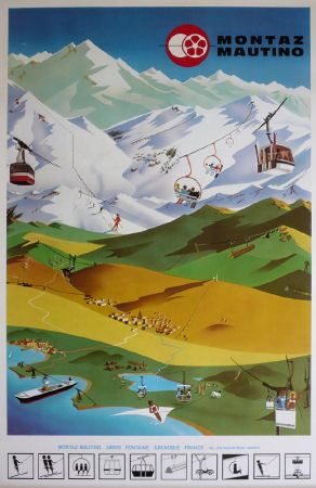 MONTAZ MAUTINO GRENOBLE - affiche originale de P. Novat (1980)
