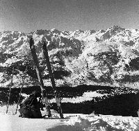 MERIBEL - APERCU DE LA VALLEE DES ALLUES DU COL DE LA LOZE- retirage photo Machatschek (1949)