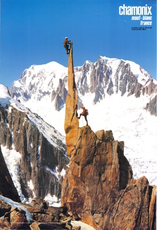 CHAMONIX-MONT-BLANC FRANCE - CORDEE A L'ASSAUT DE L'EPEE DU TACUL - affiche de Gay-Couttet (1984)