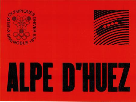 ALPE D'HUEZ - Xè JEUX OLYMPIQUES D'HIVER GRENOBLE 1968 - affiche originale (caisse/vente de billets)