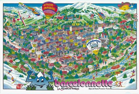 BARCELONNETTE LA MONTAGNE TONIQUE - affiche de Joël Meissel (1987)