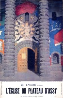 EN SAVOIE - L'EGLISE DU PLATEAU D'ASSY - affiche originale photo Domur (1956)
