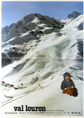 VAL LOURON HAUTES-PYRENEES - affiche originale (ca 1980)