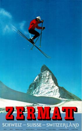 ZERMATT CERVIN/MATTERHORN SWITZERLAND SUISSE - affiche photo Perren-Barberini (1965)