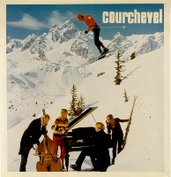 COURCHEVEL 1850 - CONCERT VIOLONCELLE ET PIANO - photo-montage original (ca 1970)