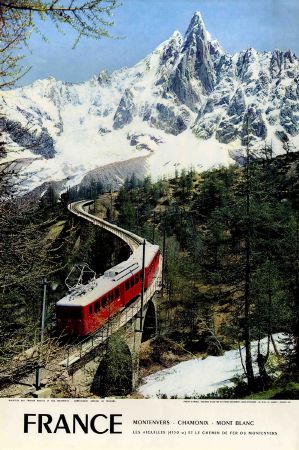 FRANCE - MONTENVERS CHAMONIX MONT BLANC - affiche originale par Lambert (1962)