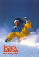 HAUTE SAVOIE - MONT BLANC-FRANCE (LA SKIEUSE) - affiche originale (ca 1985)