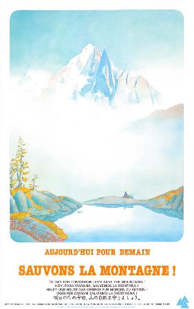 SAUVONS LA MONTAGNE ! - Affiche originale par Samivel (ca 1980)