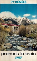 PYRENEES - PRENONS LE TRAIN - affiche originale pour la SNCF (1974)