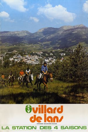 VILLARD DE LANS LA STATION DES 4 SAISONS - affiche originale (ca 1975)