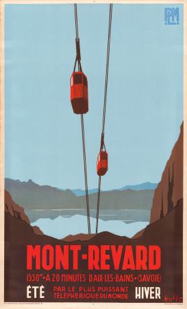 Puissant, technique, esthétique... le nouveau téléphérique du Mont Revard - Affiche PLM de 1935