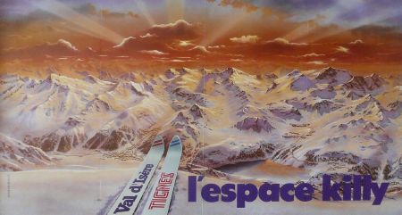 VAL D'ISERE TIGNES - L'ESPACE KILLY - affiche/poster original (ca 1980)