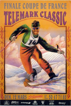 SAINT-GERVAIS - FINALE COUPE DE FRANCE 1995 - TELEMARK CLASSIC - affiche originale de Kaviiik