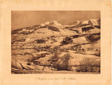 MEGEVE (1113 M) ET LE MT-BLANC - affiche originale par L. Morand (ca 1950)