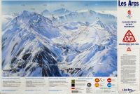 LES ARCS - ARC 2000 - grand plan des pistes de ski par Pierre Novat (1991-92)