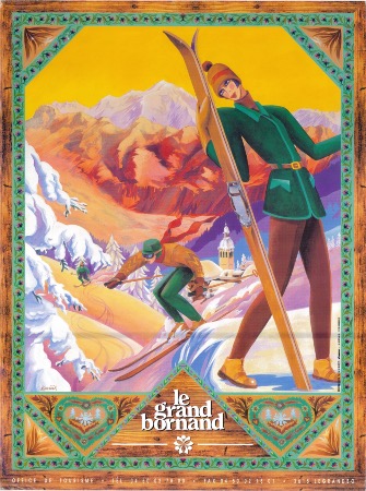 LE GRAND BORNAND (HIVER) - affiche originale par Kaviiik (ca 2000)