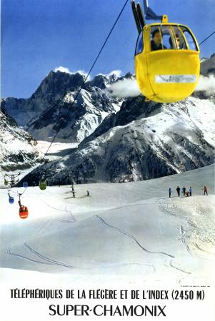 TELEPHERIQUES DE LA FLEGERE ET DE L'INDEX (2450 m) - SUPER-CHAMONIX - affiche par Gay-Couttet