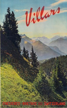 VILLARS CHESIERES-BRETAYE 1300-2200 M SWITZERLAND - affiche originale par Emile Gos (1959)