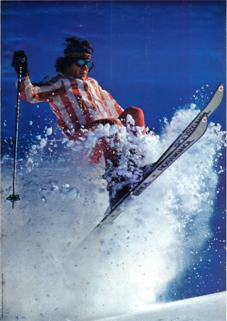 PHILIPPE TAILLEFER SUR SKIS ROSSIGNOL - affiche originale photo François Dardelet (ca 1980)