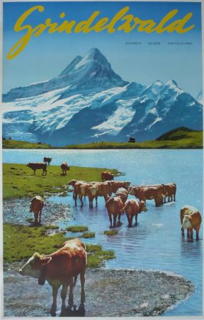 GRINDELWALD BACHALPSEE (SUISSE) - affiche originale Niederhauser (ca 1960)