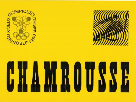 CHAMROUSSE - Xè JEUX OLYMPIQUES D'HIVER GRENOBLE 1968 - affiche originale (caisse/vente de billets)