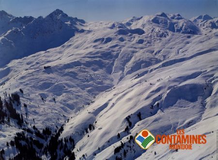 LES CONTAMINES MONTJOIE - affiche originale (ca 1990)