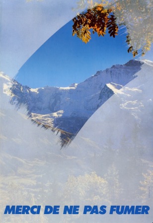 MERCI DE NE PAS FUMER (JUNGFRAU) - affiche originale (ca 1980)