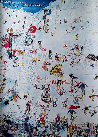 SKI CIRCUS - affiche originale par Jeff (ca 1980)