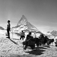 ZERMATT - TEMPS SUSPENDU A RIFFELBERG - retirage photo Machatschek (1960)