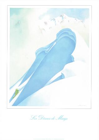 LES DOMES DE MIAGE - affiche originale par Samivel (ca 1980)