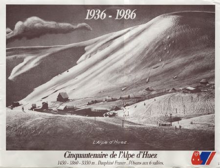 1936-1986 - CINQUANTENAIRE DE L'ALPE D'HUEZ - affiche anniversaire